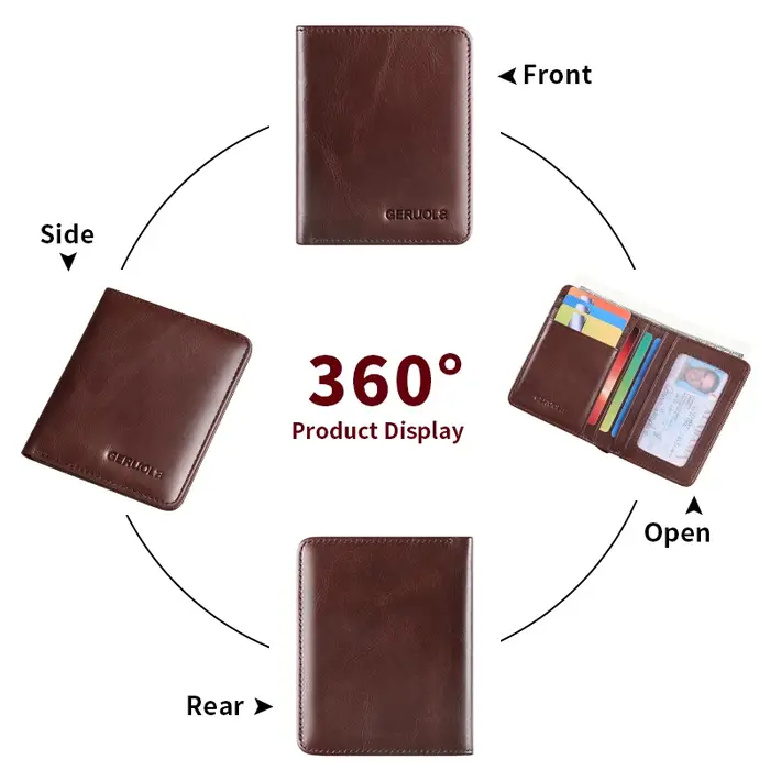 GERUOLA Portefeuille pour homme en cuir vintage – Blocage RFID ultra fin