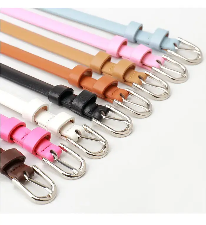 Ceinture fine en cuir PU pour femmes