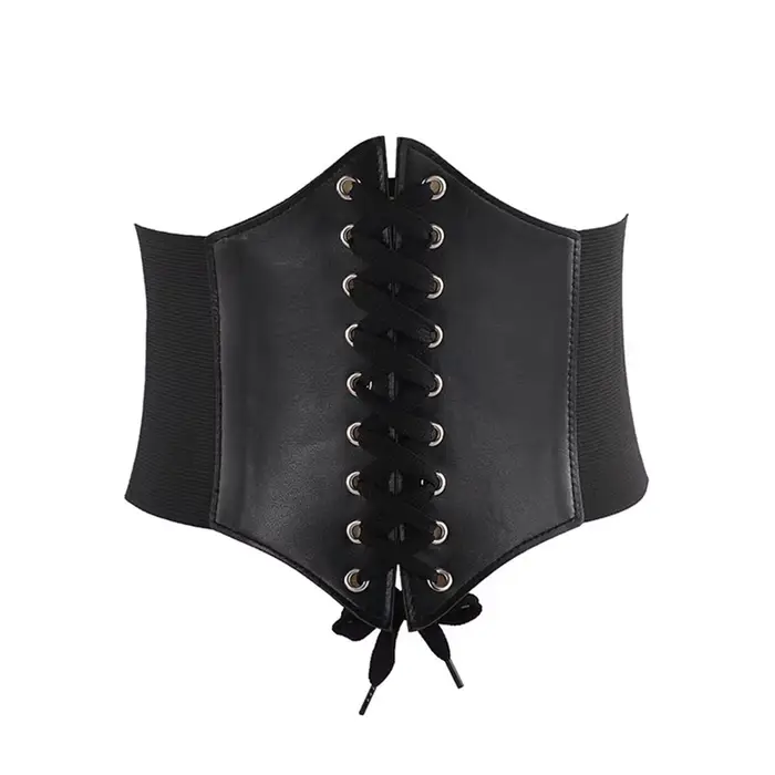 Corset femme gaine amincissante Sexy large ceinture en cuir Cummerbunds sangle ceintures pour femmes taille haute