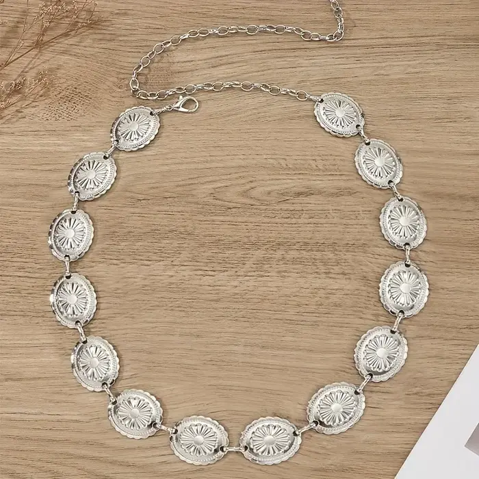 MOFOROCO Ceinture en métal vintage bohème pour femme - Chaîne réglable avec franges et boucle, ceint