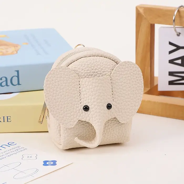 Mini portefeuille en forme d'éléphant de dessin animé pour femmes, nouveauté, sac de rangement Porta