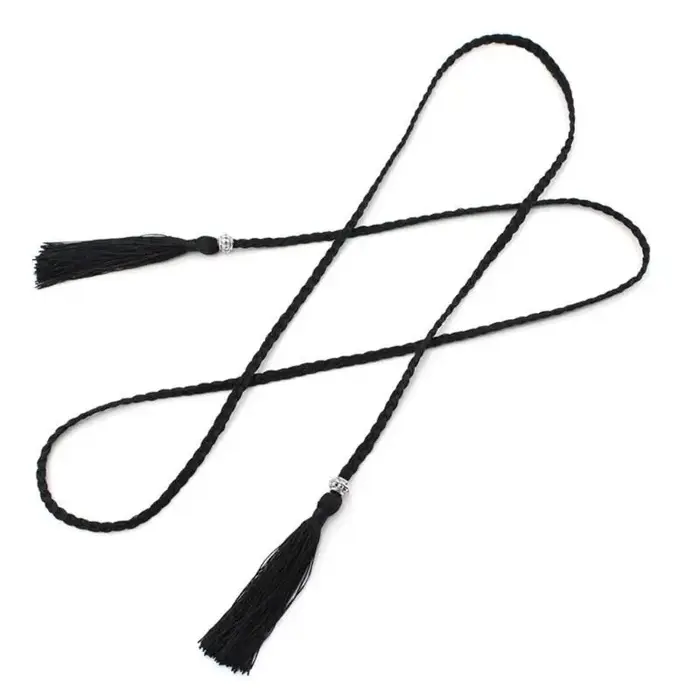 39BD – ceinture taille bohème pour femmes, glands délicats, décorations tressées pour robe d'été, ceinture taille