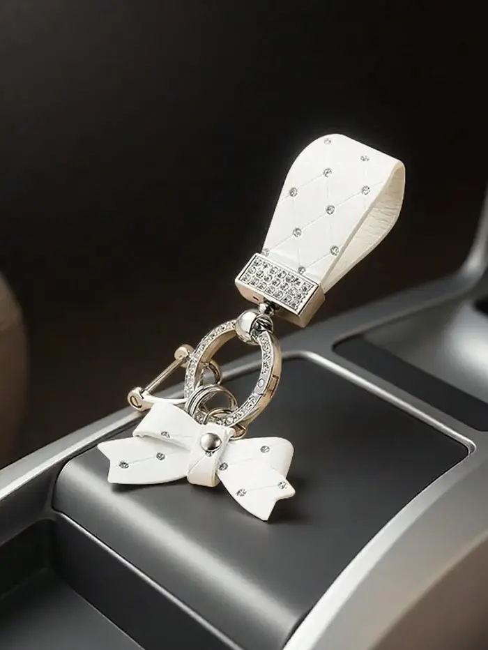 Porte-clés de luxe avec nœud en strass