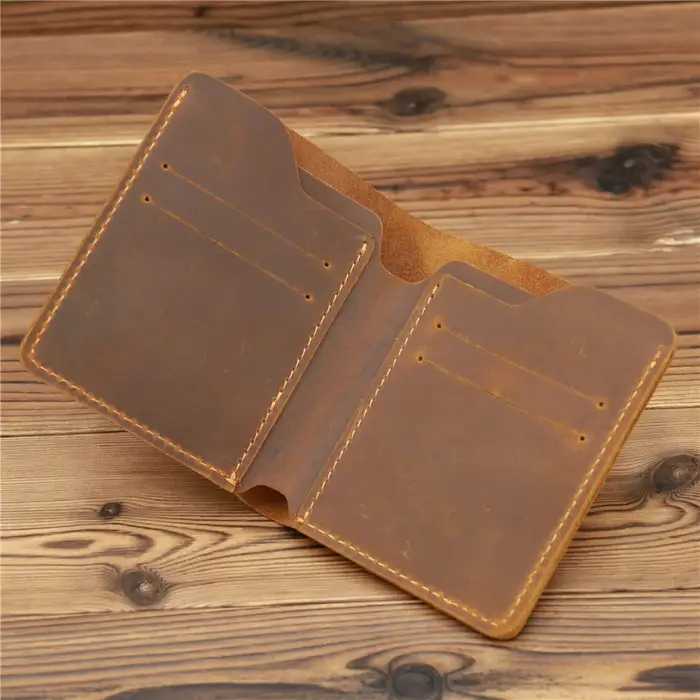 Portefeuille rétro en cuir véritable pour hommes