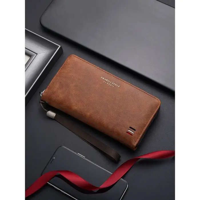 Portefeuille long pour homme de grande capacité, plusieurs emplacements pour cartes avec petite poch