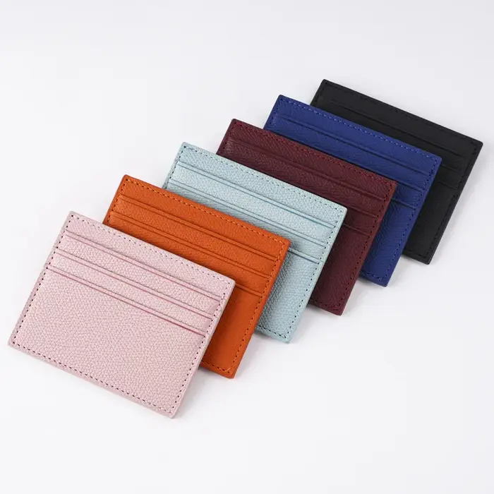 Femmes hommes mince porte-carte portefeuille multi-porte-carte étui en cuir PU banque affaires porte