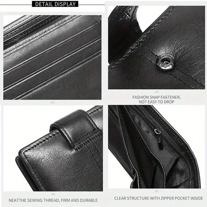 Portefeuille en cuir véritable pour hommes