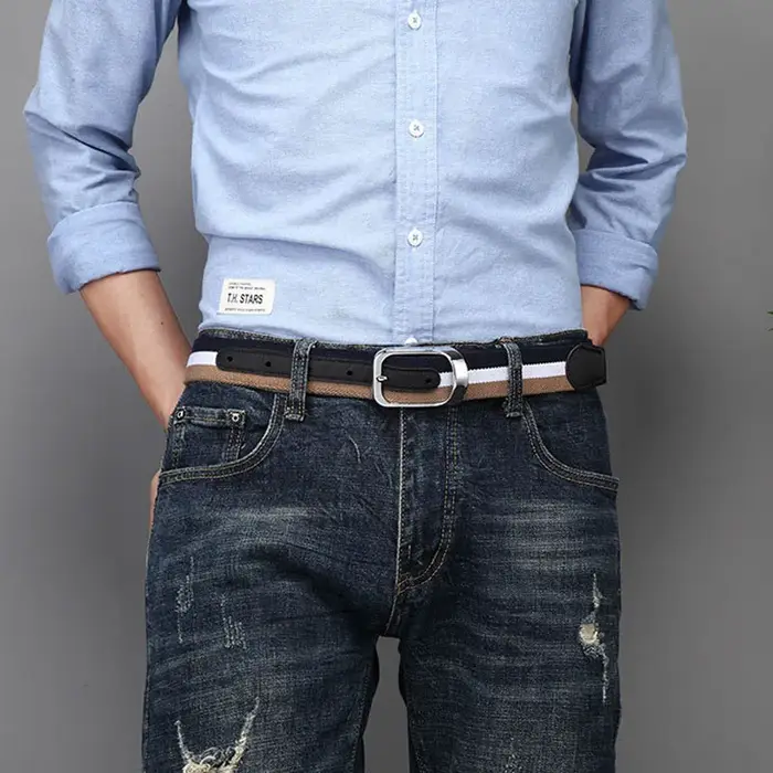 3.5cm hommes tissu toile sangle homme ceinture pour étudiant concepteur