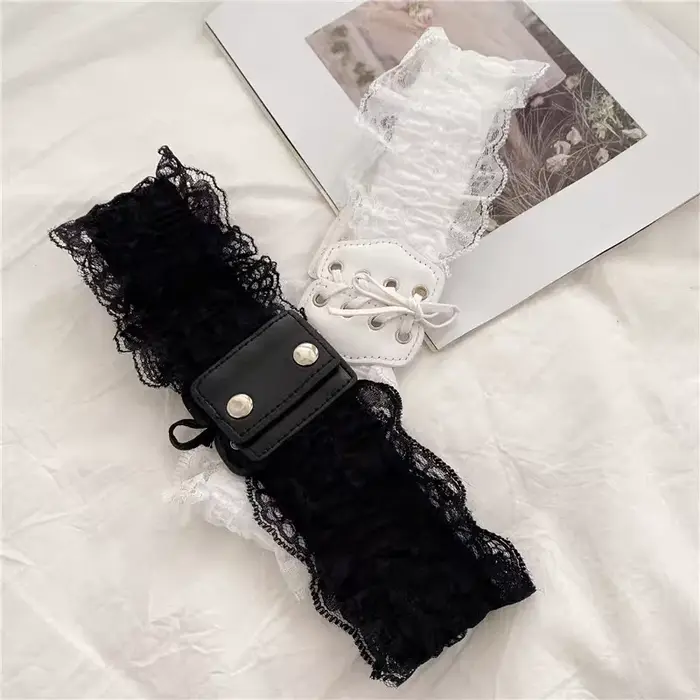 Ceinture élastique en dentelle rétro pour femmes