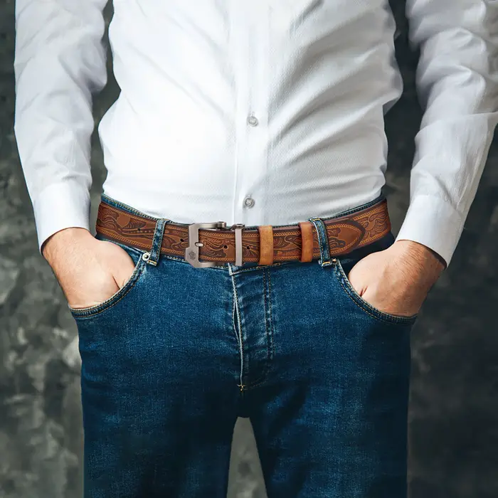 BISON DENIM en cuir véritable hommes ceinture Vintage haute qualité taille sangle de luxe boucle ardillon mâle meilleur cadeau ceintures décontractées pour jean