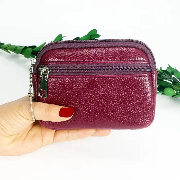 Femmes Mini portefeuille en cuir PU femme sac à main porte-carte porte-monnaie portefeuilles courts petit sac