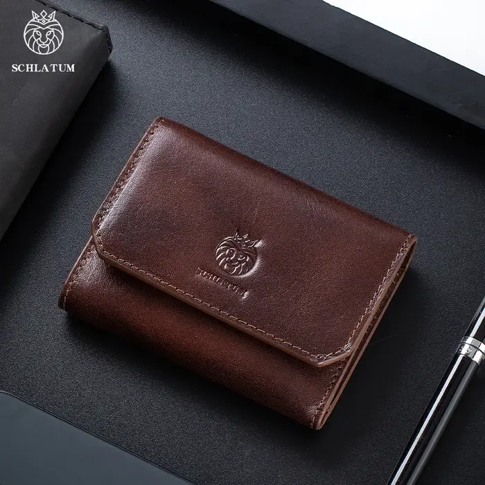 Portefeuille en cuir véritable pour hommes