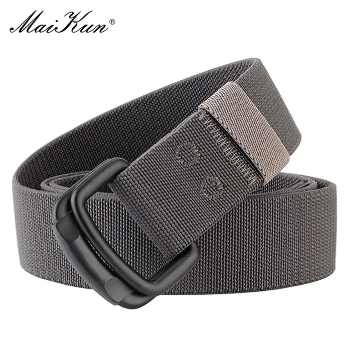 Maikun Double boucle en métal ceinture élastique en Nylon