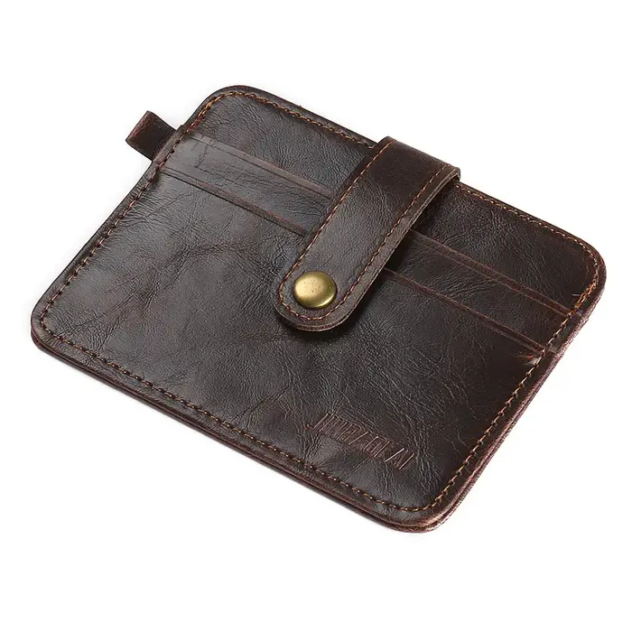 Portefeuille mince en cuir PU vintage pour hommes