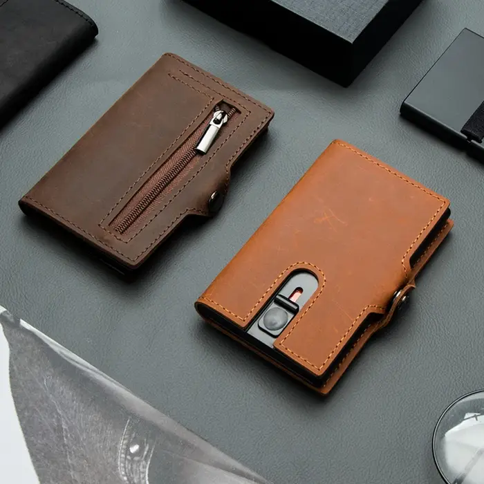 CASEKEY hommes portefeuilles 100% véritable cuir de vache Popup court porte-carte sac à main de haute qualité marque mâle portefeuille Tarjeteros Para Hombre