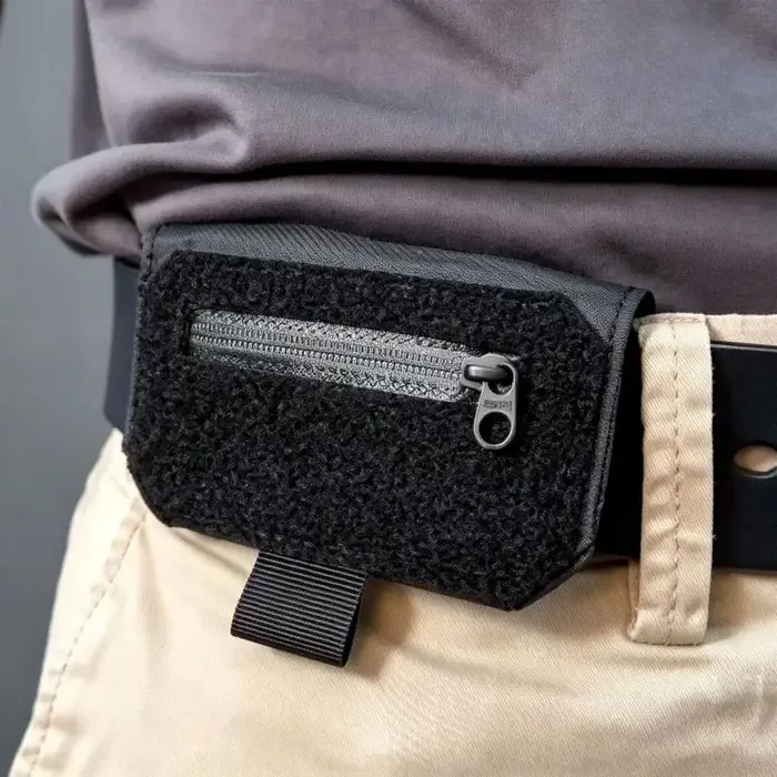 Portefeuille compact EDC à clip ceinture - Pochette de ceinture antivol discrète pour passeport, argent et cartes, sac anti-pickpocket