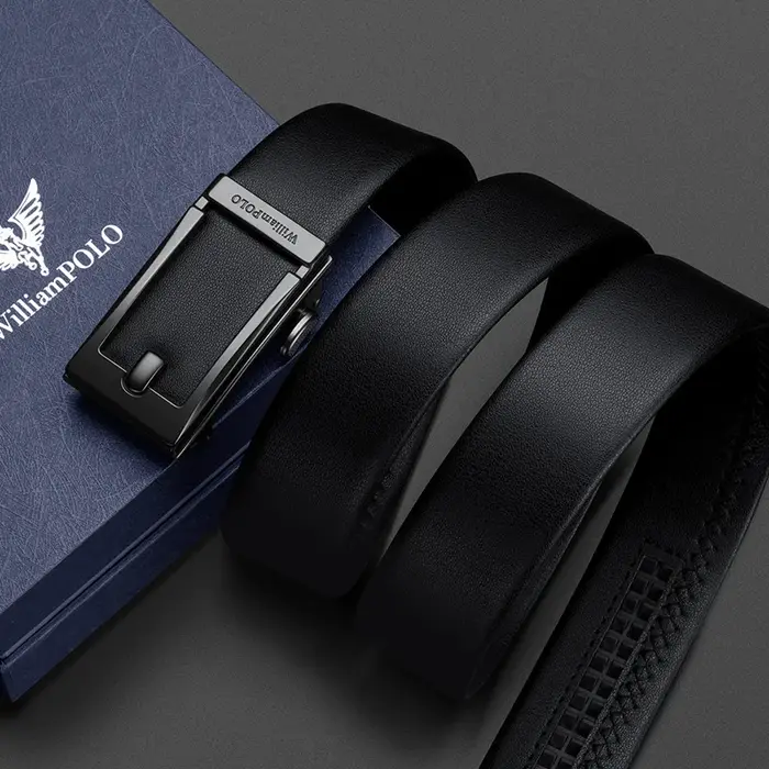 Ceinture en cuir à boucle automatique pour hommes
