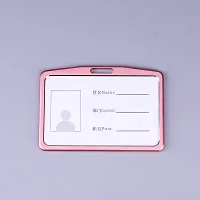 Porte-carte de crédit portefeuille en alliage d'aluminium nom de employé couverture de carte d'identité en métal travail identité Badge ID étui d'affaires