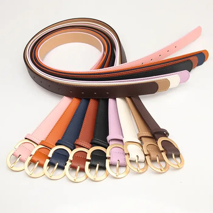 2.8x105cm femme mode ceinture Simple boucle en métal