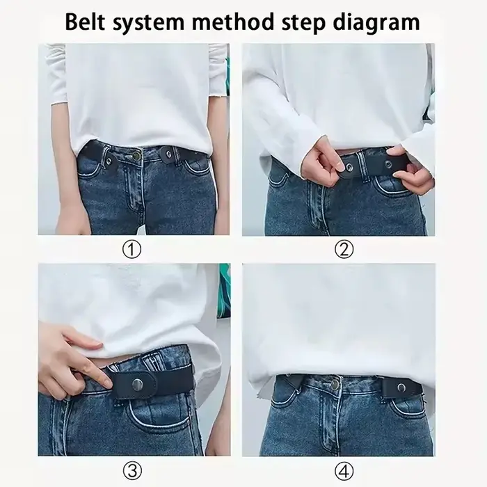 Ensemble de 2 ceintures élastiques sans boucle pour femmes