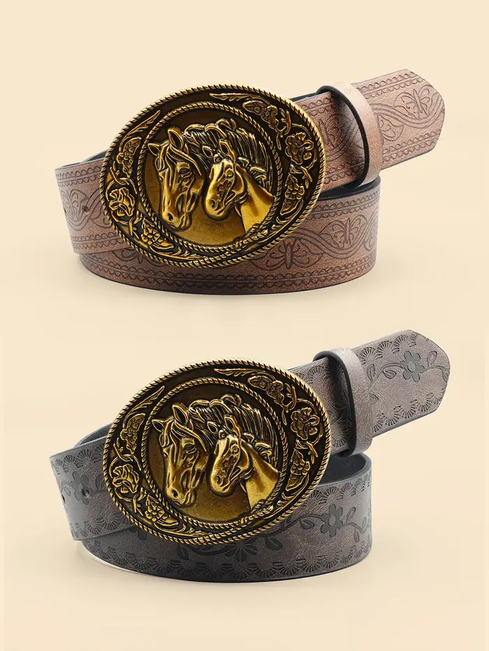 Ceinture rétro en denim occidental