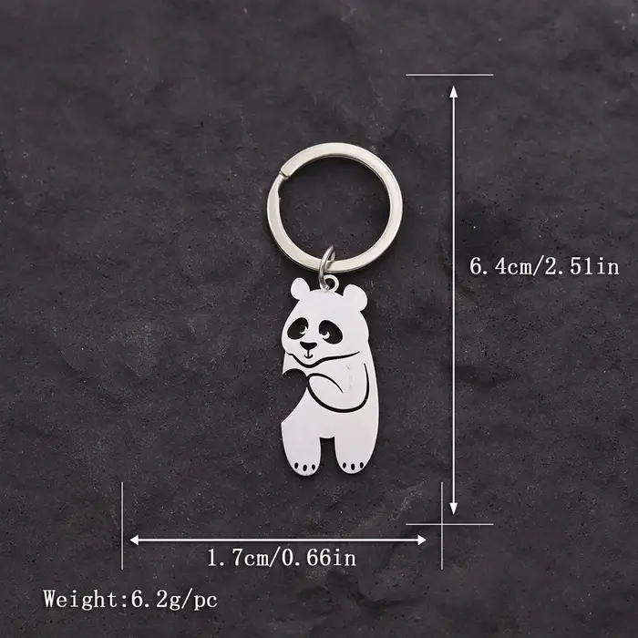 Porte-clés romantique en forme de cœur et de Panda