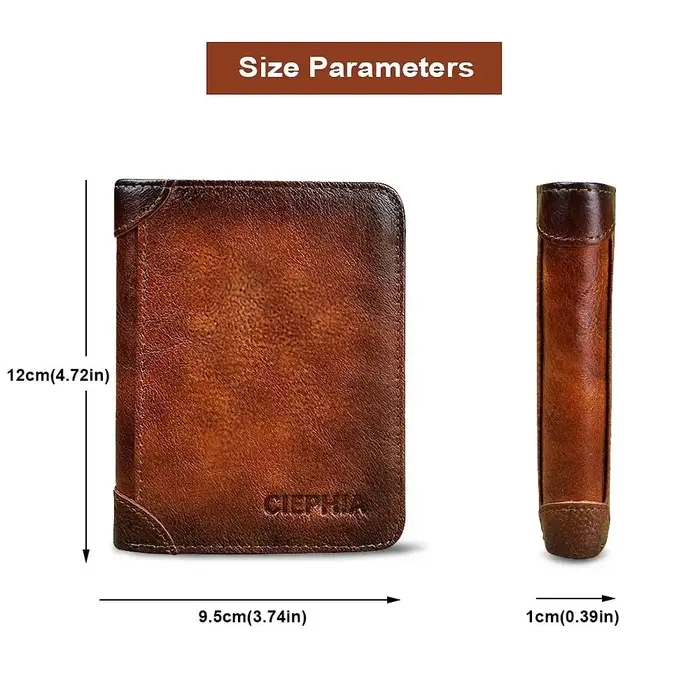Portefeuille pour homme en cuir PU durable