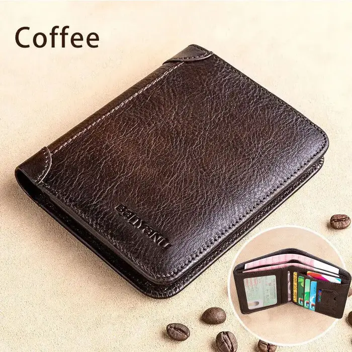 Portefeuille en cuir véritable pour hommes