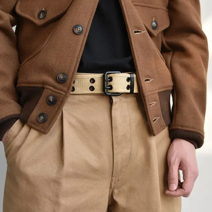 Ceinture pour hommes Double rangée boucle d'aiguille en métal