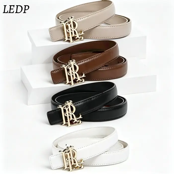 Ceinture en cuir véritable pour femme 2026 – 2,5 cm de large, boucle en alliage doré, design minimaliste de luxe, coutures de qualité supérieure, élégante