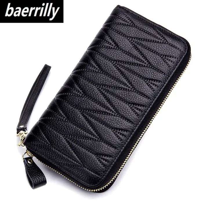 Portefeuille RFID en cuir véritable pour femme