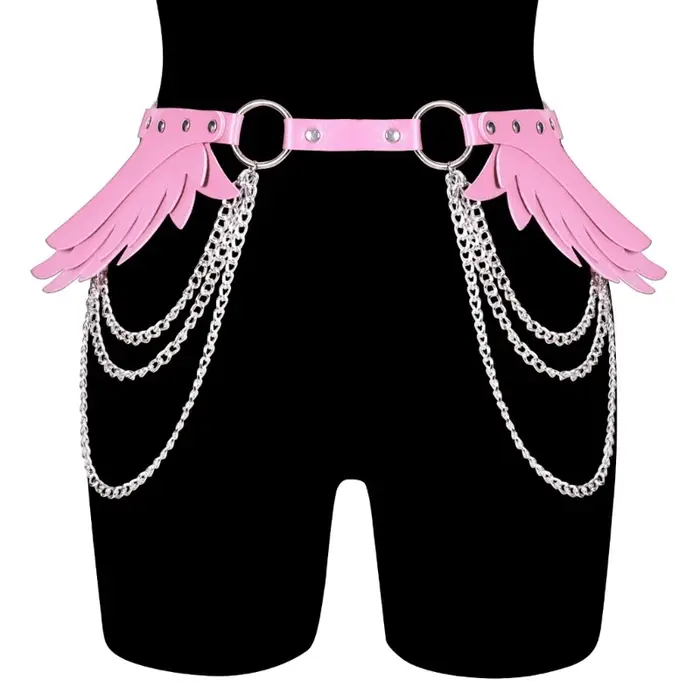 Ceinture en cuir à chaîne multicouche avec ailes d'ange, Sexy et tendance, mode créative, joint de taille, jupes de personnalité, Jeans décoratifs