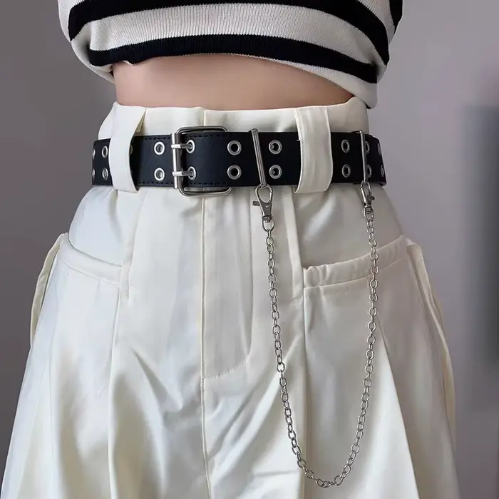 Ceintures en alliage pour femmes, chaîne de luxe pour cuir véritable, nouveau Style, boucle ardillon