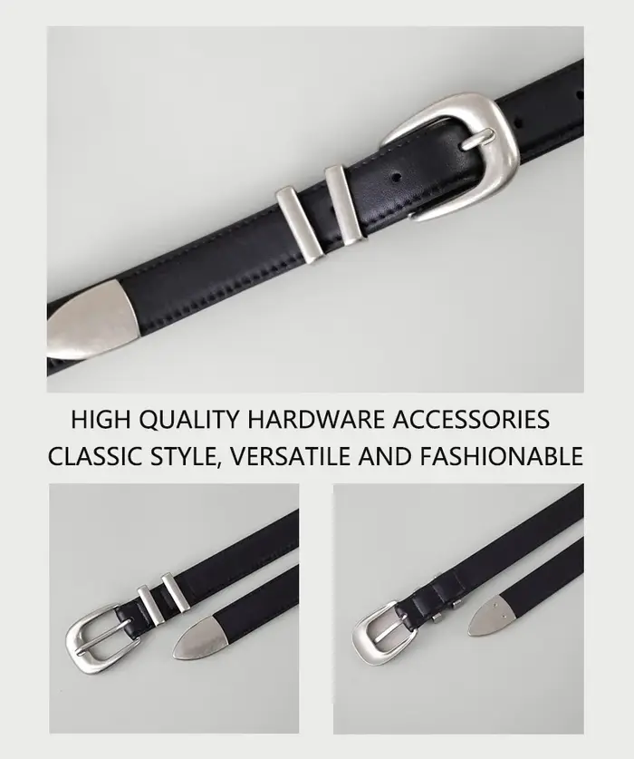 Ceinture en cuir véritable pour femmes et filles