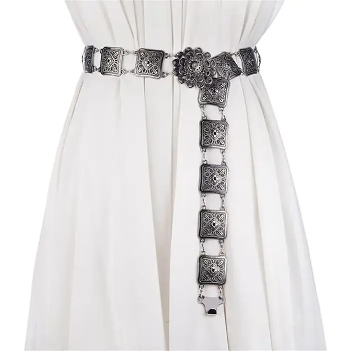 Ceinture pour femme atmosphérique et élégante, chaîne en métal, ceinture de style décontracté et polyvalente (B,105 CENTÍMETROS)