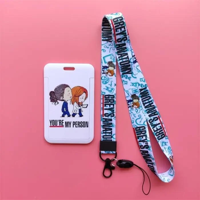 Grey's Anatomy-Lanière de cou avec porte-carte d'identité, porte-badge, couverture de carte pour méd
