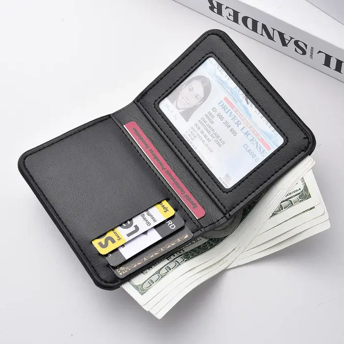 Mini portefeuille Ultra-fin en cuir PU souple pour hommes