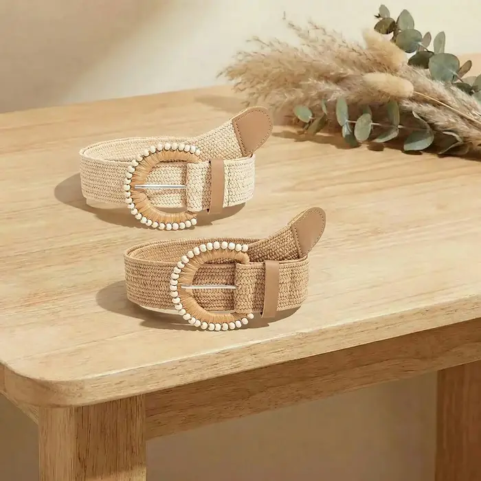 Ceinture tressée élastique rétro pour femmes