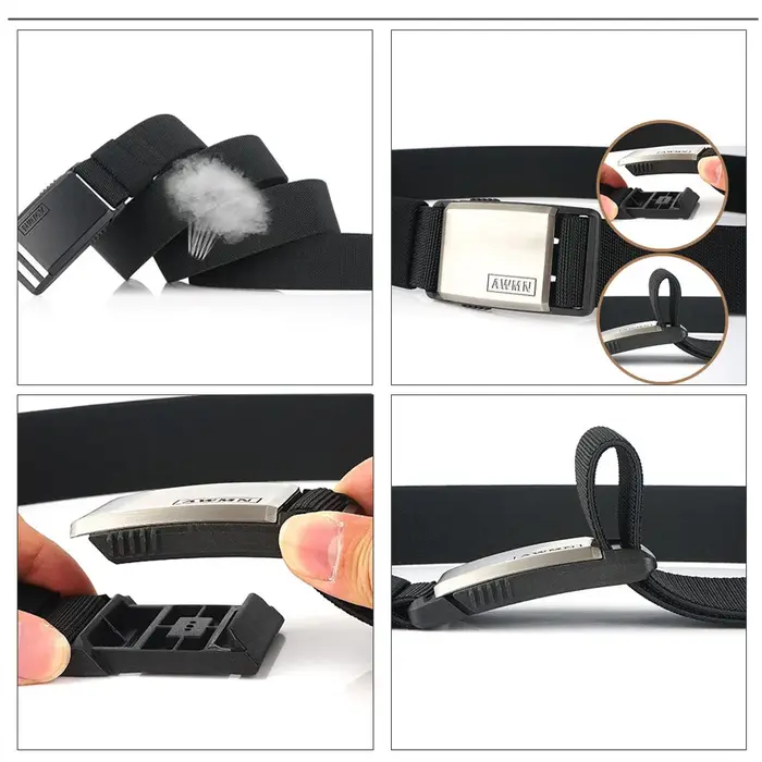 Ceinture en Nylon pour hommes, nouvelle mode 2026, boucle magnétique, ceintures réglables, élastiques, haute qualité, résistante à l'usure, ceinture d'entraînement