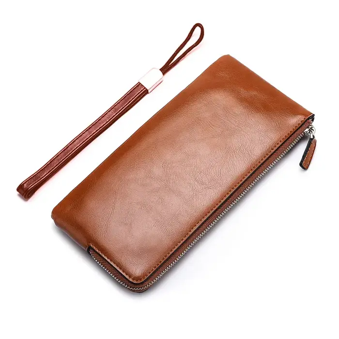 Porte-cartes classique pour hommes, style long, sac à main masculin, fermeture éclair de qualité, gr