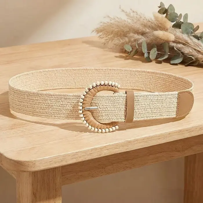 Ceinture tressée élastique rétro pour femmes