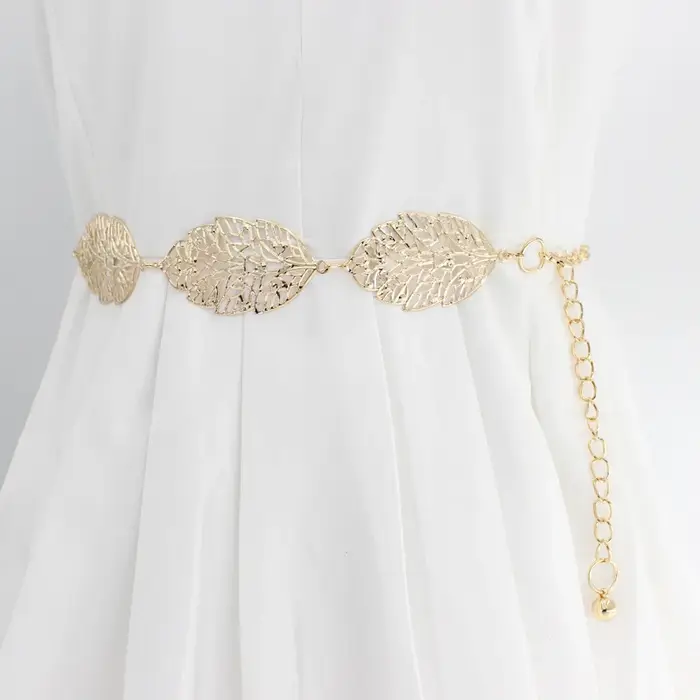 Ceinture Ajourée en Forme de Cuir oral elu pour Femme, Accessoire Élégant en Métal localité et Argen