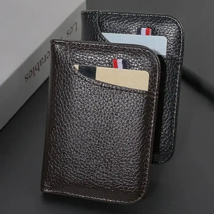 Portefeuille souple Super mince Portable pour hommes en cuir PU Mini ID carte de crédit portefeuille sac à main porte-cartes portefeuille mince petits portefeuilles courts