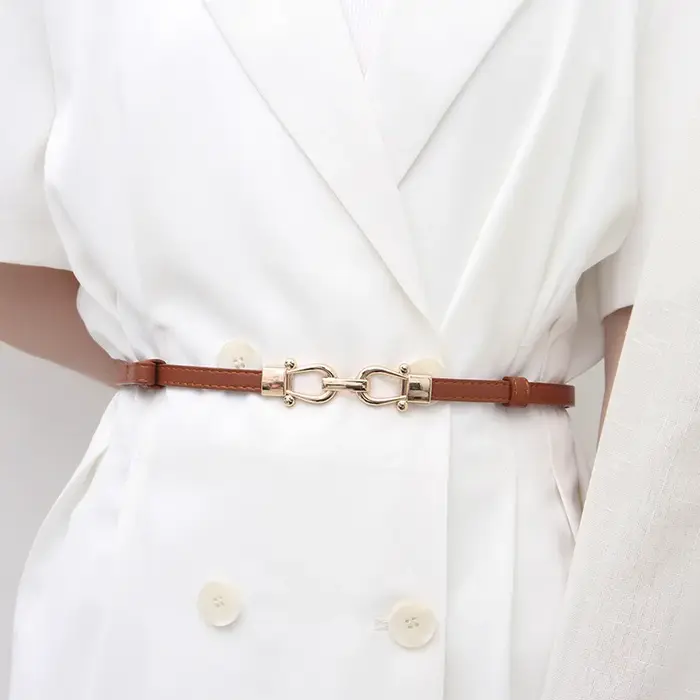 Ceintures fines réglables pour femmes, mode manteau slim, robe, ceinture de taille, crochet en métal, boucle