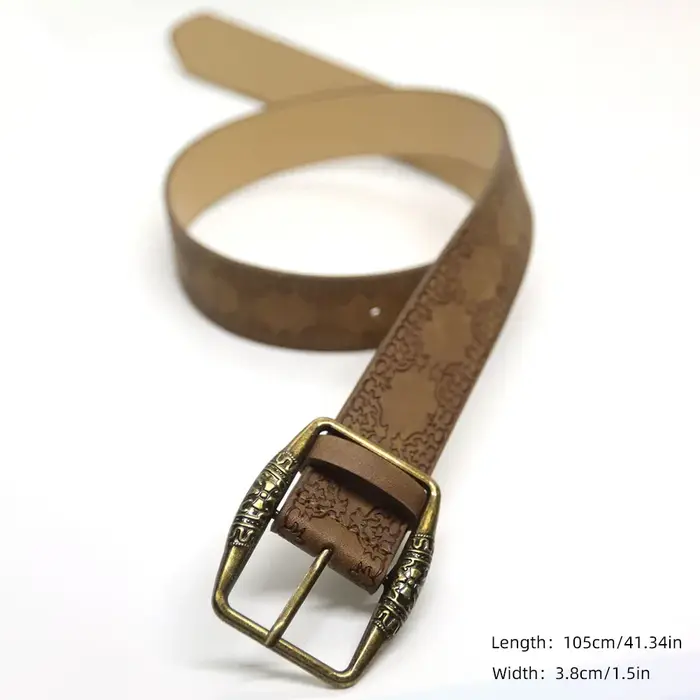 Ceinture rétro en relief à fleurs marron Y2K