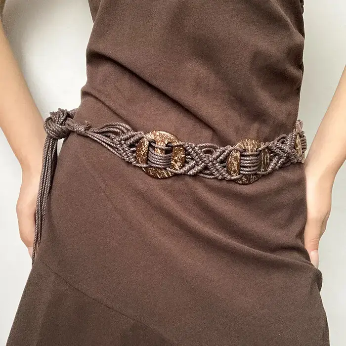 Ceinture tressée pour femme, accessoire de jupe nouveau style, chaîne de taille au design original,