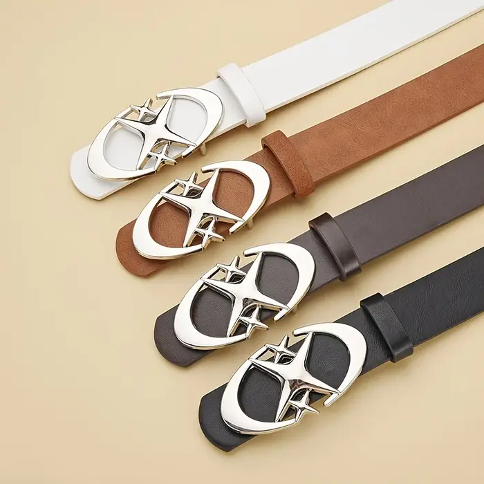Ceinture Punk Star en Cuir PU pour Homme et Femme