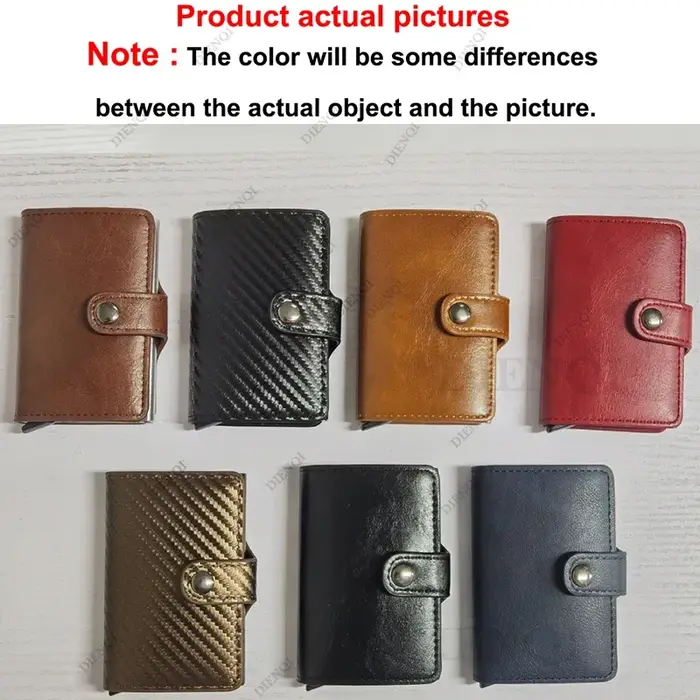 Porte-cartes de crédit en cuir marron pour hommes