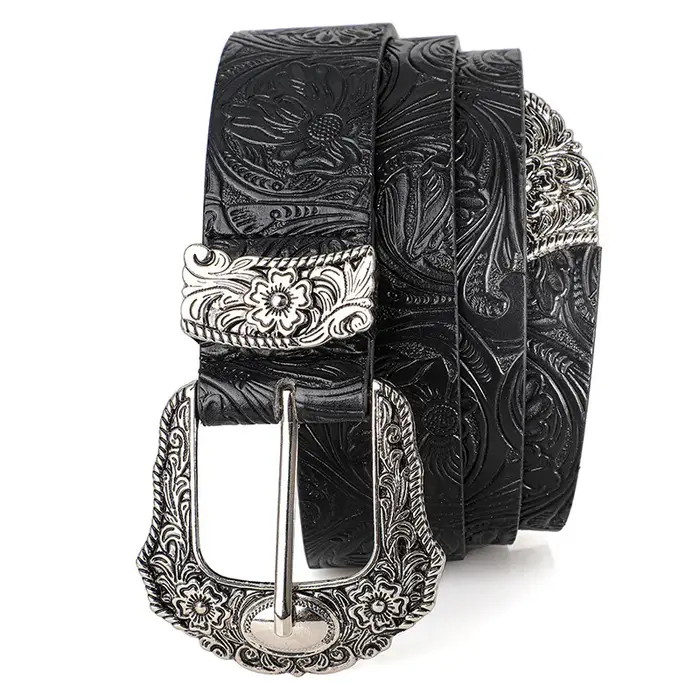 Ceinture rétro pour hommes et femmes, style bohème - avec boucle en strass, accessoire de mode street punk rock hip hop