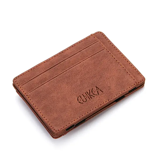 Mini hommes porte-carte portefeuilles fermeture éclair monnaie poche mince magique mâle portefeuille qualité PU cuir